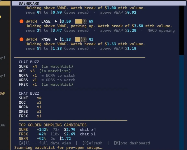 MoMoZen pre-open intel view